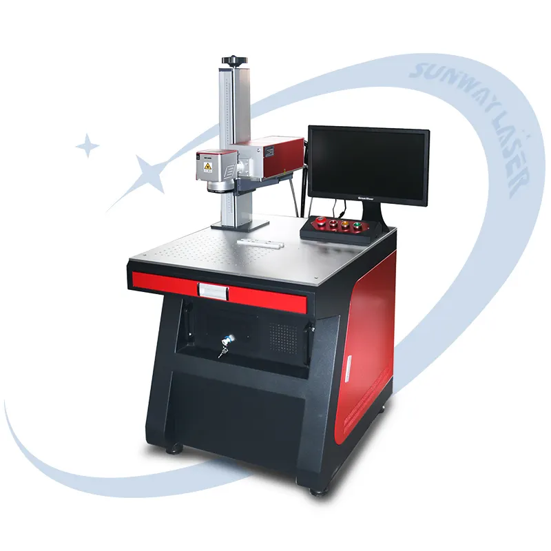 Máquina de marcação a laser UV de fibra voadora industrial 355nm, gravador a laser acrílico de alumínio, metal e vidro, plástico
