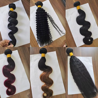 12A Cheveux humains vierges bruts non traités de type Mink indien, alignés aux cuticules, en lots avec closure, Fournisseur de cheveux humains vierges Remy en lots