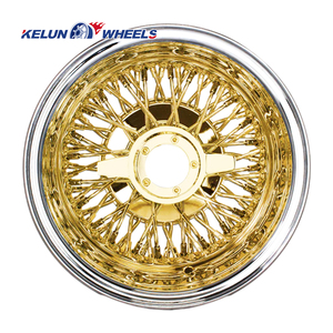 New Forged Steel <b>Chrome</b> Rims 13 Inch <b>Gold</b> Engraved 4 Pieces - Product Image 1