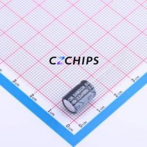 Condensador Electrolítico de Aluminio de Montaje Pasante ERH225M2GF12RR, Componente de Montaje Pasante (THT), D8xL12mm 2.2uF 20% 400V 3.5mm - Product Image 1