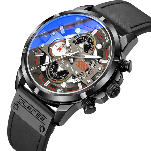 OLENSE New Top Brand Luxury Sport Mens Chronograph Calendar Quartz Watch
