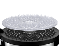 Rainshower 2025 Pomme de douche à main en plastique ABS écologique à trois fonctions Bec en silicone liquide chromé Robinet de salle de bain