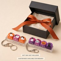 Lot de breloques personnalisées en plastique à quatre touches, motifs fantômes et chats d'Halloween, assortiment en vrac pour porte-clés