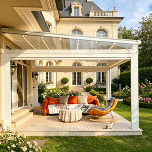 Auvent rétractable motorisé en aluminium, imperméable, pour jardin de roses, jardin d'hiver, véranda - Product Image 1