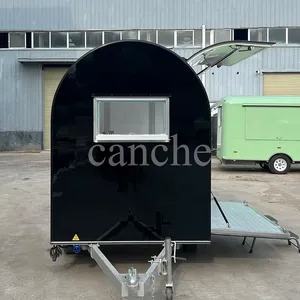 Carrito de Comida Rápida Eléctrico Mini Negro a Precio de Mayoreo, Remolque de Comida Móvil Redondo Personalizado para la Calle - Product Image 5