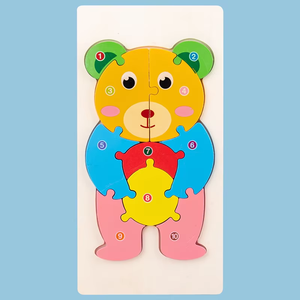 Casse-tête Montessori en bois 3D pour enfants de 5 à 7 ans, jouets interactifs faits à la main, jouet éducatif avec conception de bus - Product Image 5