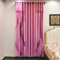 Ensemble de rideaux occultants modernes 3 pièces : 2 panneaux imprimés et 1 panneau uni pour fenêtres de chambre à coucher