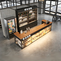 Comptoir de réception industriel moderne en panneaux E1 haute densité, durable, pour bar, gymnase, café, salle de billard, caisse