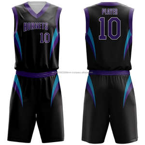 Ensemble short et maillot de basket respirant imprimé, personnalisable (couleur et logo), dernier style, prix abordable - Product Image 1