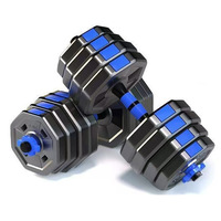 Ensemble d'haltères octogonaux en EVA pour la maison, équipement de fitness multifonctionnel, barre de musculation et kettlebell détachables et réglables avec noyau en fonte