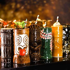 Commercio all'ingrosso Hawaii Tiki tazze Creative bicchieri da Cocktail Tiki tazze per Bar Vintage natale tazze da viaggio fatte a mano su misura in ceramica - Product Image 3