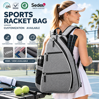 Sac à dos imperméable personnalisé avec logo pour raquettes de pickleball, tennis, badminton, avec porte-bouteille pour les joueurs de sports de terrain