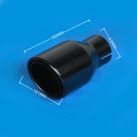 Punta de Escape de Acero Inoxidable Negro Titanio de 4 Pulgadas, Diseño de Doble Capa, Universal para Automóviles, Puntas de Silenciador de Alto Rendimiento, Decoración para Tubo de Escape
