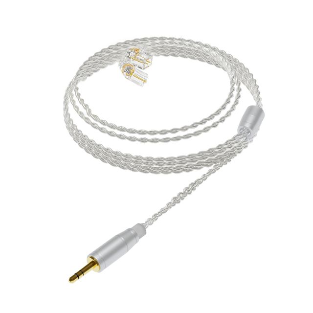 ND 10-1 Cable HIFI Monitoring Silver-Plated Upgrade Audio Cable 3.5MM 2 PIN Detachable Earphone Cable KZ CCA TRN QKZ CVJ