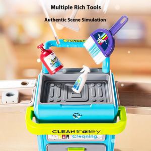 <span class=keywords><strong>Chariot</strong></span> de <span class=keywords><strong>jouet</strong></span> d'aspirateur de maison de jeu en plastique familial avec costume de <span class=keywords><strong>balai</strong></span> pour jouets de nettoyage et d'entretien ménager - Product Image 6