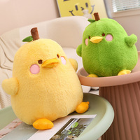 Oreiller de compagnon de couchage pour enfants en peluche mignon petit canard et poupée en peluche douce pour cadeau de vacances pour filles