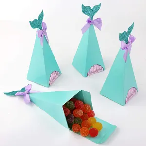 50Pcs Mermaid Party Dozen Gunsten Gift Bags Met Dank U Stickers Voor Kids Verjaardag Onder De Zee Mermaid Party decoratie