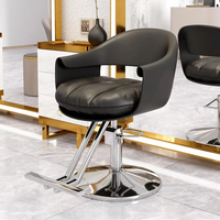 Chaise de salon en cuir gris classique moderne coupe de cheveux meubles de salon de coiffure avec des caractéristiques de style pour une utilisation au spa