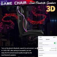 Massage complet Haut-parleurs de soutien lombaire Musique Ergonomique Sillas Gamer Pro Led Chaise de jeu Lumières RVB Chaise de jeu avec haut-parleurs