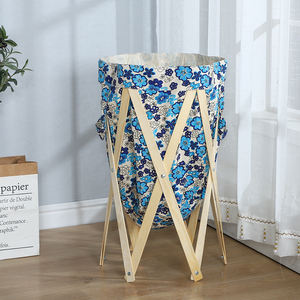 Modern Folding <strong>Washing</strong> Laundry <strong>Basket</strong> with Wood Shelf Collapsible Hampers Toy Storage <strong>Basket</strong> Baby <strong>Nursery</strong> Laundry Hamper - Product Image 6