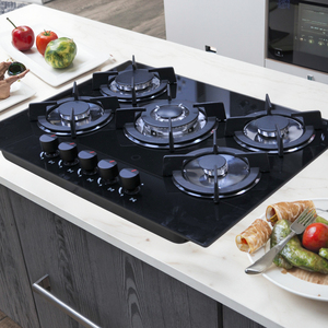 Cuisinière à gaz 5 brûleurs en fer avec plaque <span class=keywords><strong>de</strong></span> <span class=keywords><strong>cuisson</strong></span> en verre trempé intégrée Classe B Alimentée par batterie pour hôtels et foyers - Product Image 3