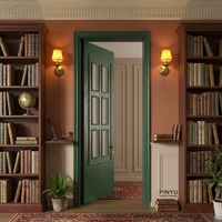 Kit de porte vintage pour armoire de chambre à coucher en bois massif à six panneaux, couleur personnalisée, style classique, pour usage commercial