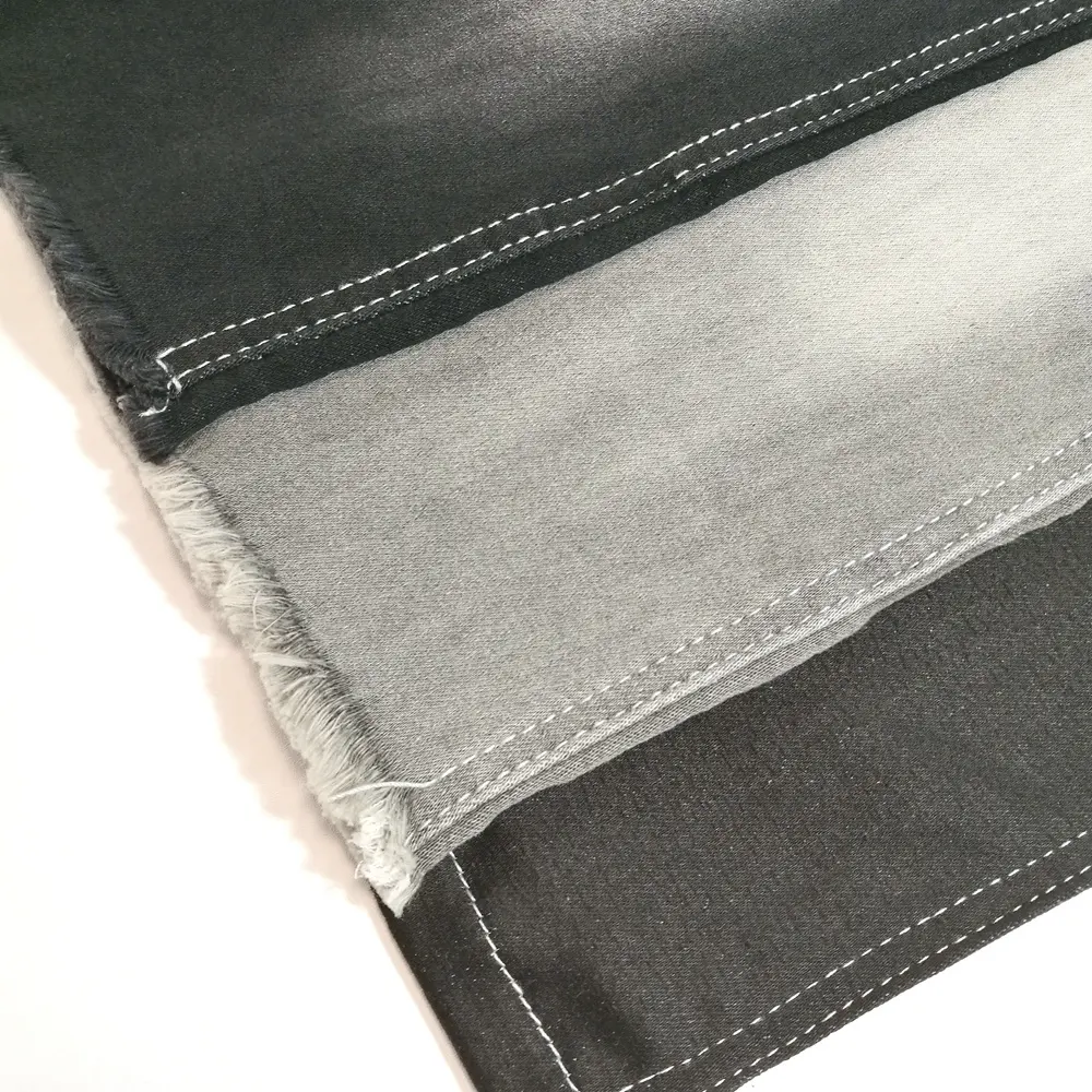 D27A1416S-1B саржевого переплетения текстиль подлинный бренд черный с эффектом старения из джинсовой ткани для мужских пиджака ткань