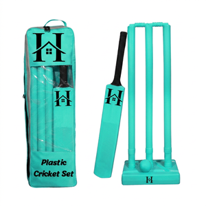 Ensemble de batte de cricket en plastique, kit de cricket de plage, logo personnalisé, cadeau promotionnel, jeu de jardin en Australie, enfants, adultes, durable, OEM, piquets - Product Image 1