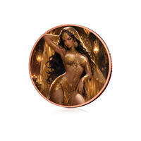 Pièce de monnaie de défi personnalisée en métal, 1 once, en cuivre pur .999, pièce ronde, représentant des femmes belles, pièces de monnaie en cuivre de collection