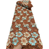 Dernière Nouveauté : Dentelle Suisse en Voile de Coton Brodé de Fleurs 3D avec Pierres sur Fond Noir pour Robe Africaine Femme Tendance