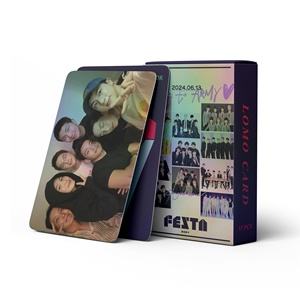 Fototarjetas Holográficas Láser Lomo de los Ídolos de KPOP, V, <span class=keywords><strong>JIN</strong></span>, SUGA, RM, JIMIN, JK, Bangtan Boys, 55 Piezas/caja, FESTA 2024, Feliz 11.º Aniversario - Product Image 3