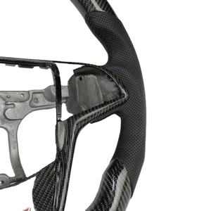 Volante Deportivo de Acero al Carbono en Forma de D <span class=keywords><strong>Cadillac</strong></span> con Costuras Rojas en Cuero y Botón de Claxon para Autos Clase C, Clase E, Clase G, CLS y GLE - Product Image 5