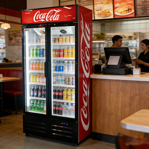 Refrigerador Comercial de Exhibición Abierta de Una Sola Temperatura con Enfriamiento por Aire para Frutas y Leche, con 2 Puertas para Bebidas Frías de Supermercado - Product Image 6