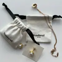 Custom Logo Printed Drawstring Cotton Canvas Jewelry Bag