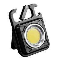 Logo OEM Aluminium Portabel Edc Senter Mini COB Gantungan Kunci USB Isi Ulang Tahan Air untuk Darurat Berkemah dengan Carabiner