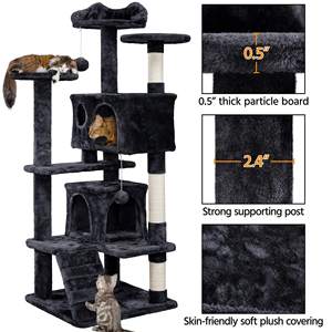 Fuente directa de fábrica del fabricante al por mayor moderno alto gato árbol gato rascador casa para gatitos grandes Casa de mascotas jugar - Product Image 2