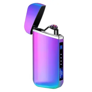 Allume-cigare multi-usages rechargeable Chargement Usb métal Affichage de puissance Briquets électriques Logo personnalisé