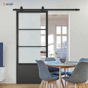 Marco de aluminio Delgado Steampunk, puerta corredera de vidrio doble, Noble, visión, Unidad de despensa de armario de cocina, puerta de vidrio de alta <span class=keywords><strong>Sierra</strong></span> - Product Image 3