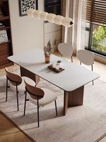 Ensemble de salle à manger MYUZ 2025 style beurre, table octogonale de luxe aspect pierre, moderne et minimaliste pour la maison, écologique, assemblé, compact