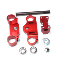 Triple Clamp Handlebar CNC 7076 Aluminium Bar Riser 22mm/28mm 45/48 240L untuk Garpu Depan Sepeda Motor Trail/Pit Bike