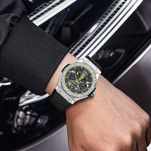 2023 Pindu 6552 <strong>Men</strong> Luxury <strong>Skeleton</strong> Design Rainbow Bezel High Quality Diver Feature Mechanical <strong>Automatic</strong> <strong>Watch</strong> with Rubber Strap - Product Image 6