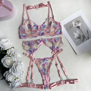 ZZYUP 6571DR High Quality Ladies Bra and Thong <strong>Set</strong> <strong>Purple</strong> Lace Embroidered Flower <strong>Lingerie</strong> <strong>Set</strong> Sexy Ladies <strong>Set</strong> - Product Image 6
