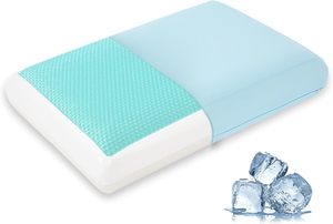 <span class=keywords><strong>Almohada</strong></span> refrescante de gel con espuma viscoelástica, soporte para el cuello para dormir de lado, boca arriba y boca abajo, almohadas de cama para personas que duermen con calor, azul - Product Image 2