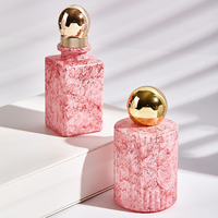 Flacons de parfum en verre plat de haute qualité, luxe, 30 ml, 50 ml, 100 ml, couleur personnalisée, rechargeables, avec bouchon