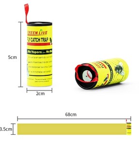 <span class=keywords><strong>Cinta</strong></span> Adhesiva para Moscas con Pegamento de Doble Cara, Trampa Adhesiva Desechable para un Control Efectivo de Insectos en Interiores y Exteriores - Product Image 6