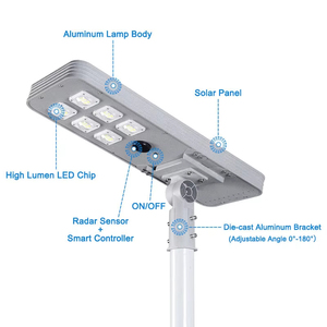 High Lumen 6000K Daylight Energy Saving <b>Auto</b> Dimming All in One Solar Led Street Light IP65 Outdoor Waterproof 3-Year Warranty S - Product Image 1