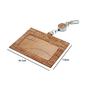 <b>ID</b> Badge <b>Holder</b> Lanyard Vegan Cork Leather <b>Id</b> Card Badge Friendly Cork Work Card <b>Holder</b> with Retractable Lanyard - Product Image 3
