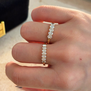 แหวนเพชร Aazuo Fine Jewelry Lab Grown Diamonds ทองคำแท้ 18K รูปทรงวงรี ดีไซน์ลายเส้นดั้งเดิม สำหรับสาวๆ วันเกิด วันวาเลนไทน์ - Product Image 6