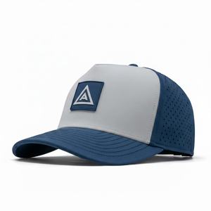 Gorra de Béisbol de Cinco Paneles, Personalizada con Logotipo de Goma, Impermeable, de Dos Tonos, para Golf y Deportes al Aire Libre, con Orificios Cortados con Láser - Product Image 1