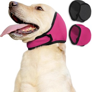 Orejeras para perros, color rosa y gris, impermeables, con reducción de ruido, para nadar en verano, calmar y relajar emocionalmente - Product Image 1